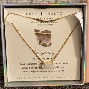 Luna Norte Druzy Quartz Necklace Set 